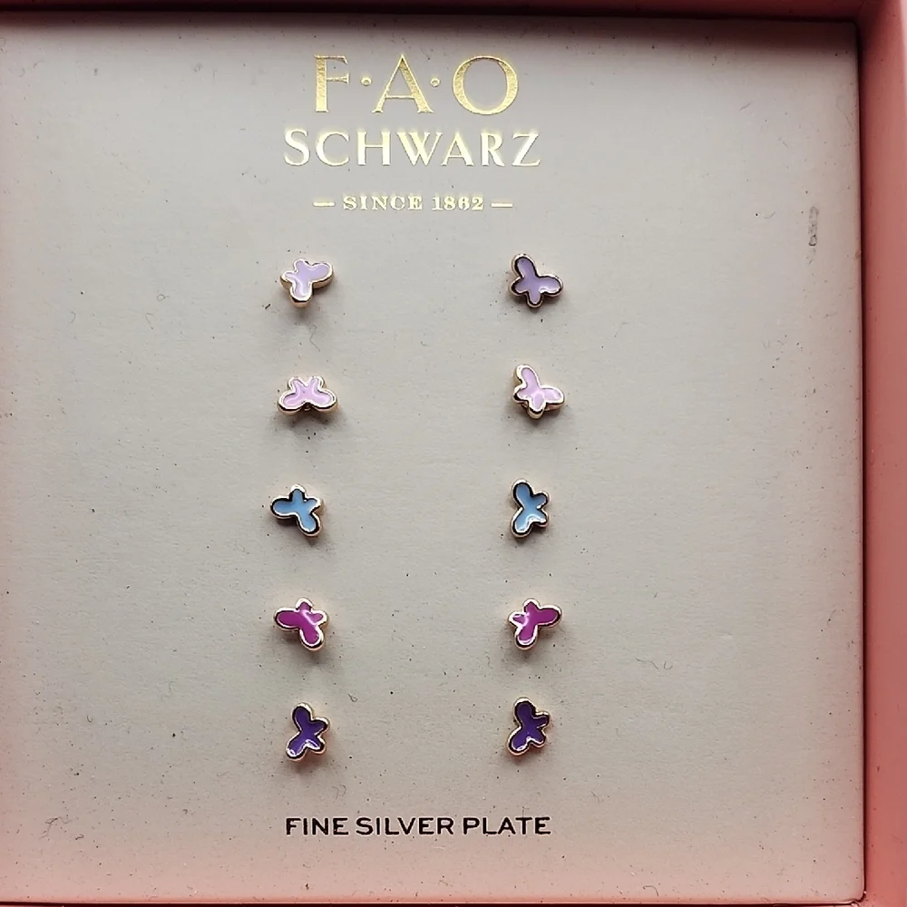 FAO Schwarz Silver Plate Earring Collection